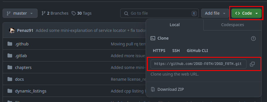 Cloning the repo 3/5