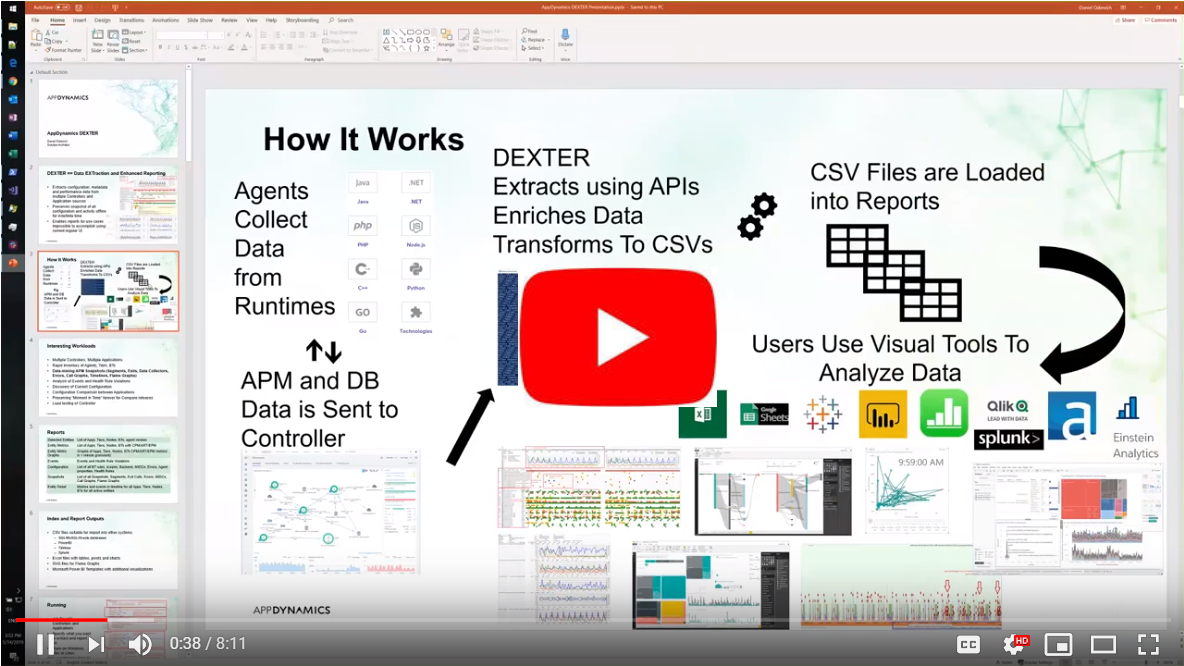 AppDynamics DEXTER - Entity Metrics