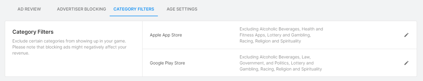 Category Filters