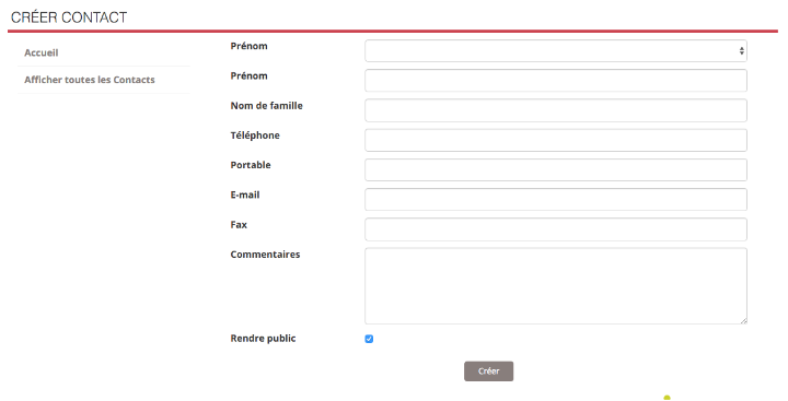 Contact form example