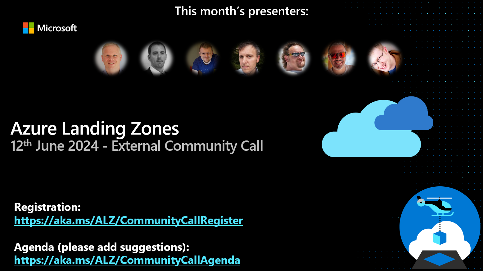 Screenshot of Azure Landing Zones Community Call from June 2024 recording on YouTube