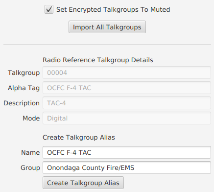 Radio Reference Trunking Talkgroup View