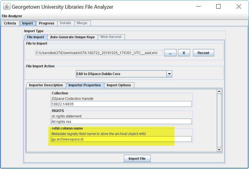 Select the EAD to DC Converter in File Analyzer