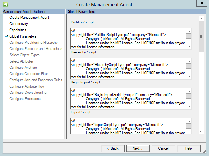 Lync Connector - Global Parameters