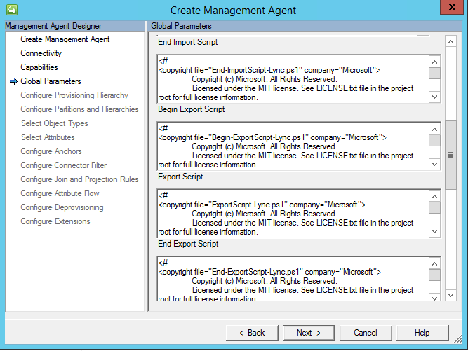 Lync Connector - Global Parameters