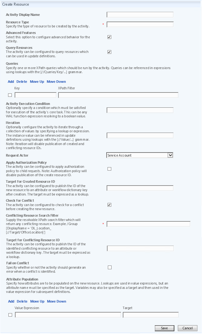 Create Resource - Activity UI