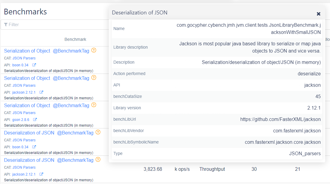 Metadata view in CyBench Web application.