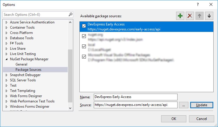 DevExpressEarlyAccessNuGetSource.png