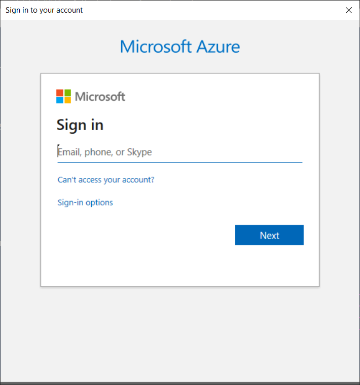 Screenshot of Authentication Window