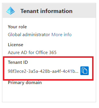 Screenshot of Tenant Info