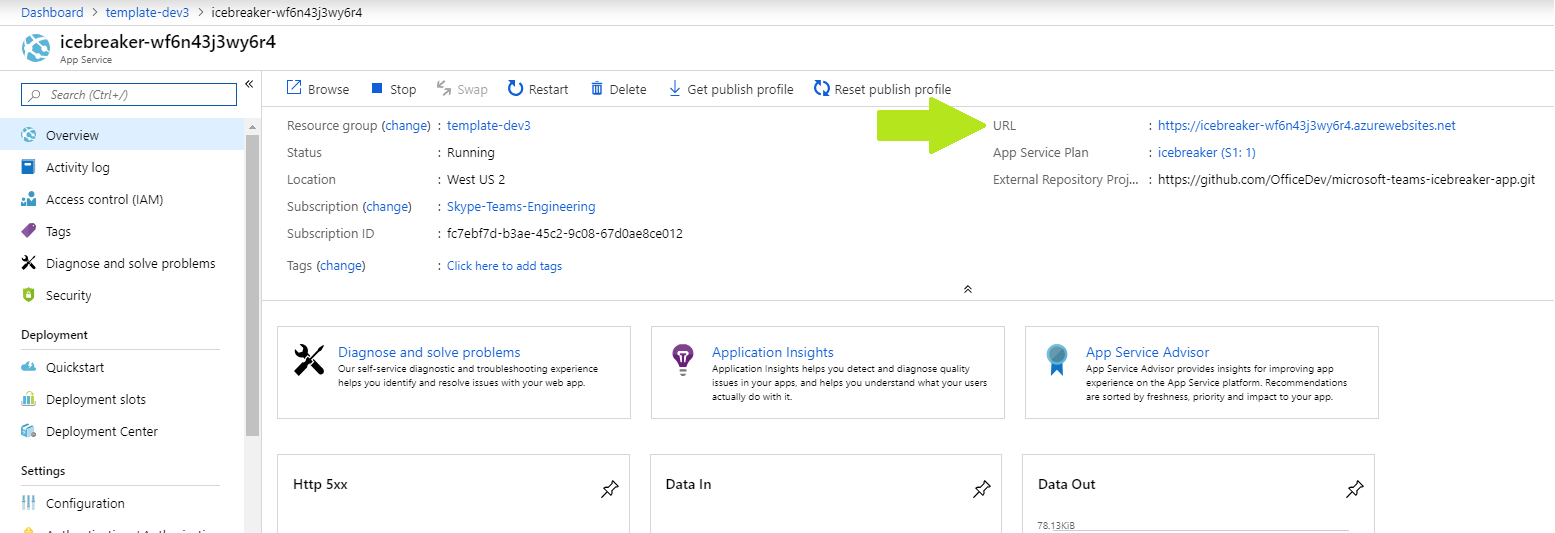 App service URL