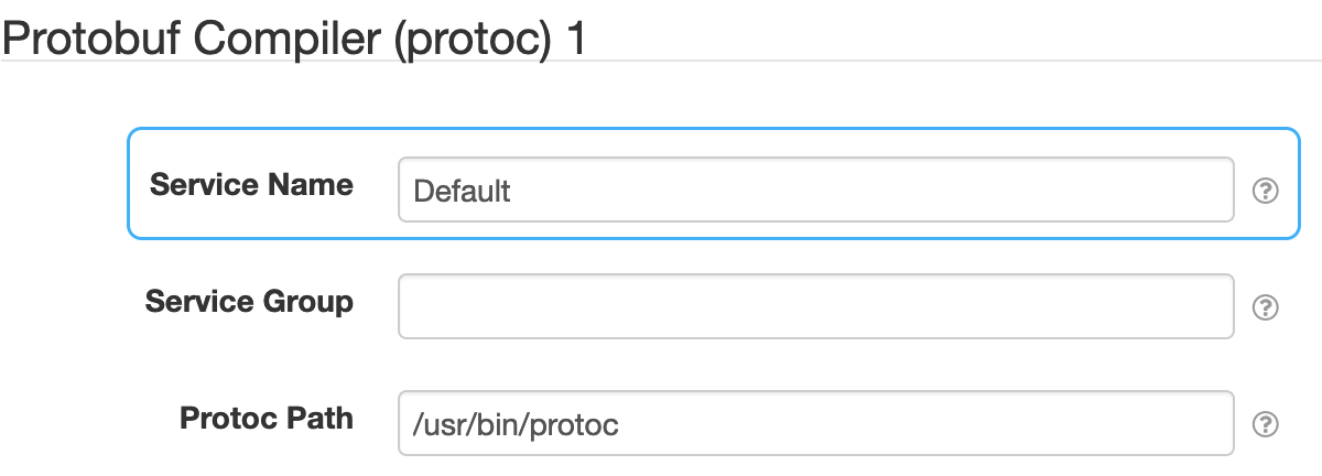 Protoc Protobuf Compiler settings