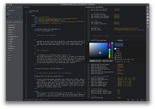 Brackets UI screenshot