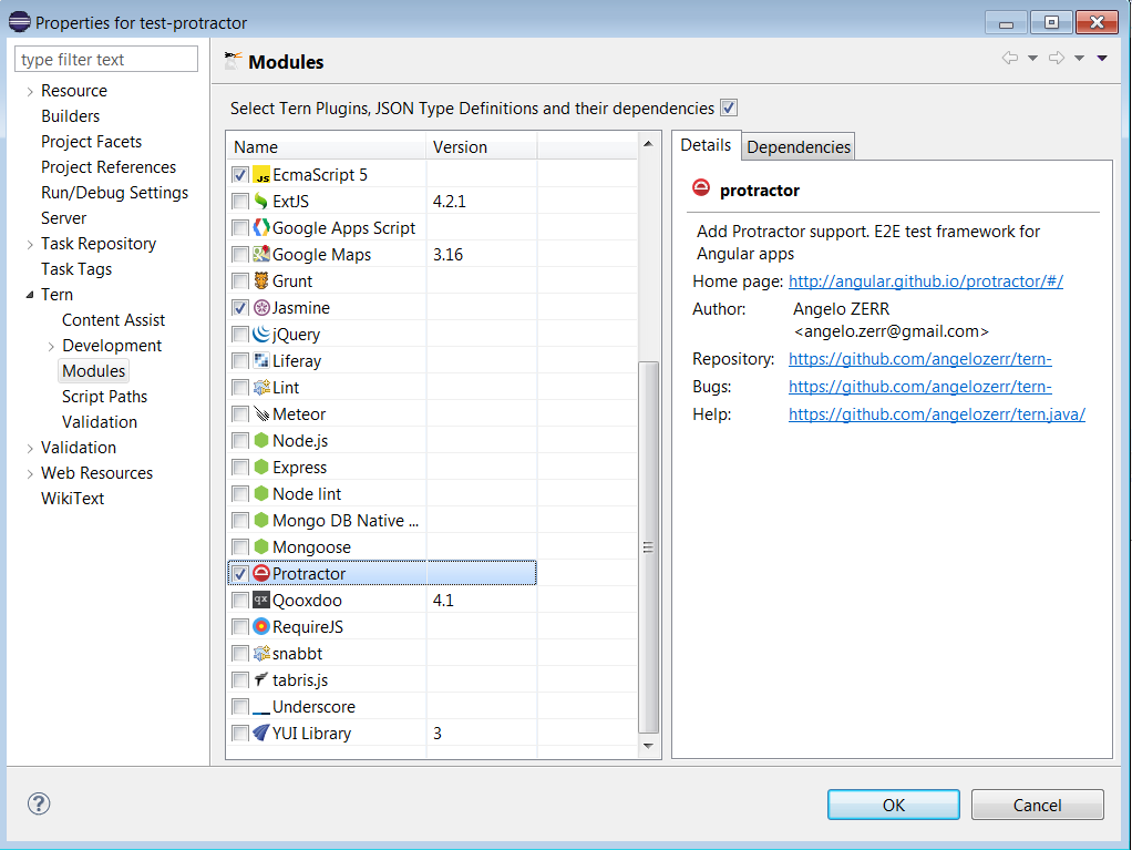 Select Protractor Plugin