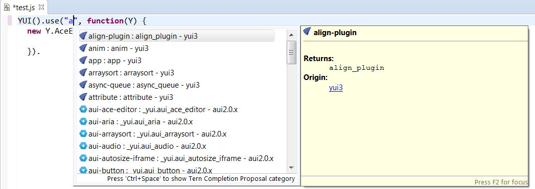 YUI Completion module