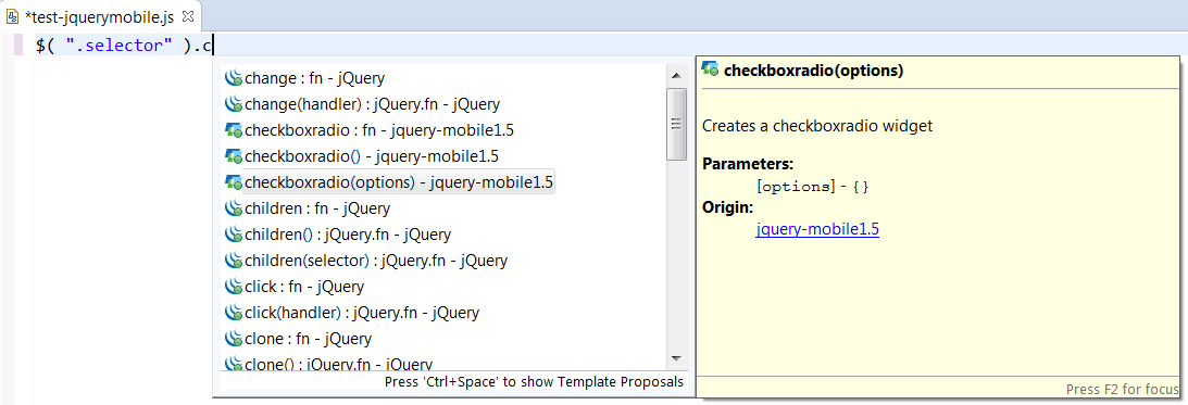 jQuery Mobile Completion