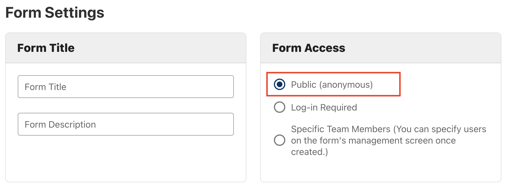 Setting your form as public