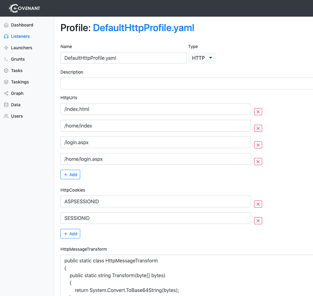 Profile Configure