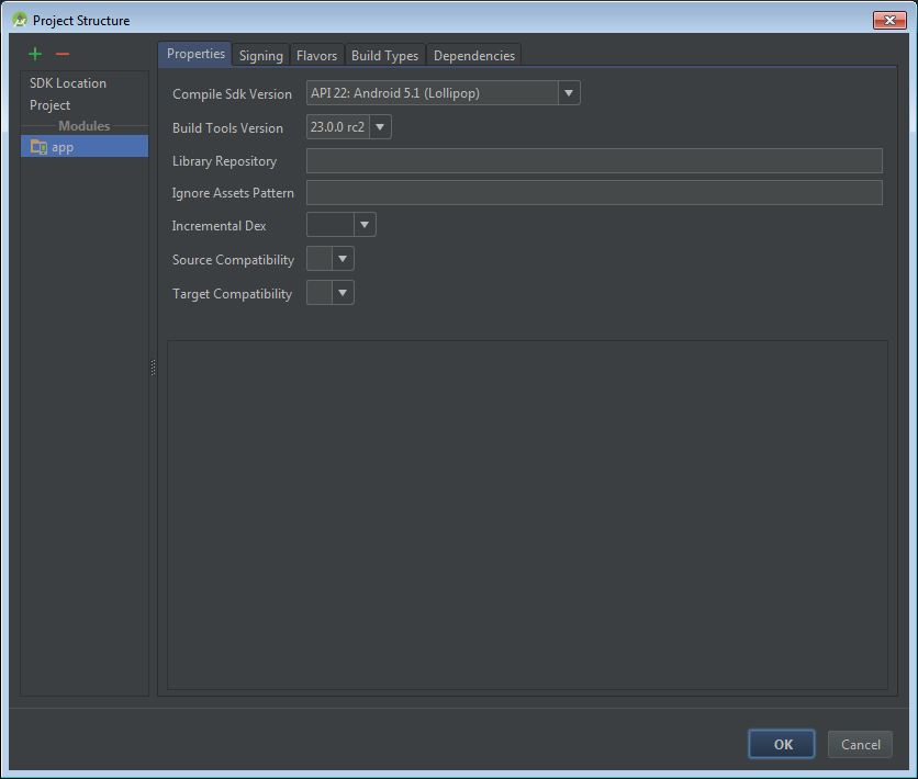 AndroidStudio Project Structure Properties