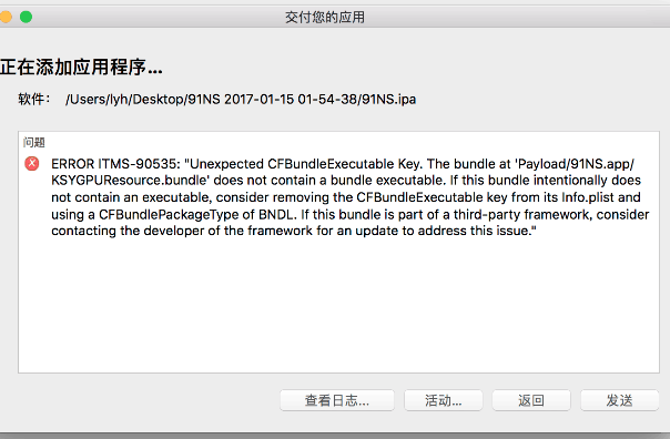 UnexpectedCFbundleExecutableKey