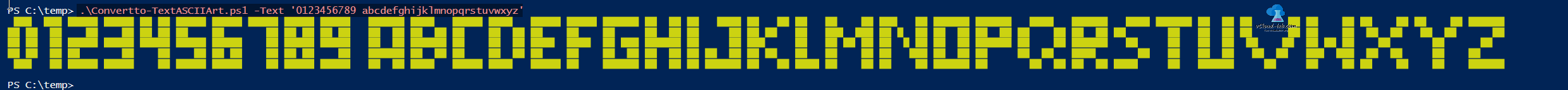 Powershell text convert to Ascii art demo abcdefghijklmnopqrstuvwxyz0123456789.png