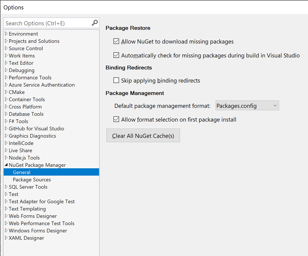 Package References CheckBox