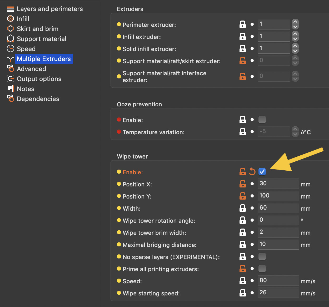 Slicer print settings