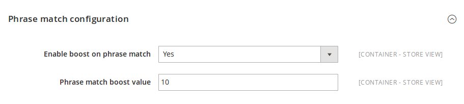 Phrase match configuration