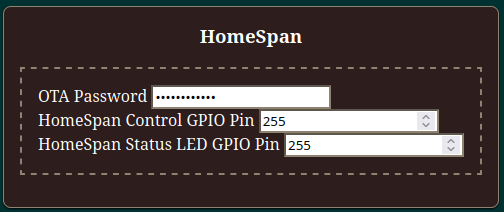 HomeSpan Settings