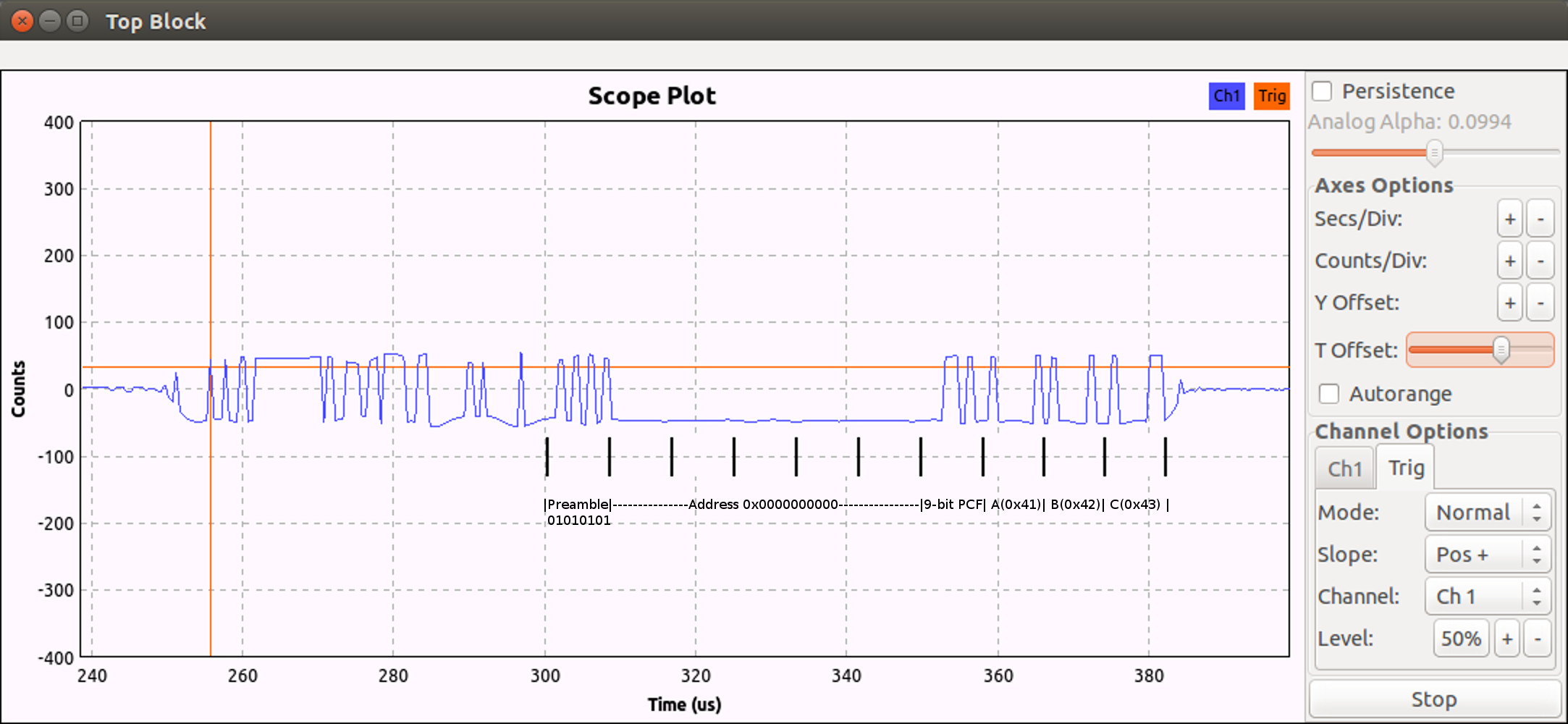 NRF24L01p-1Mbps-addr-0x0000000000-payload-0x414243-DPL-noCRC.JPG