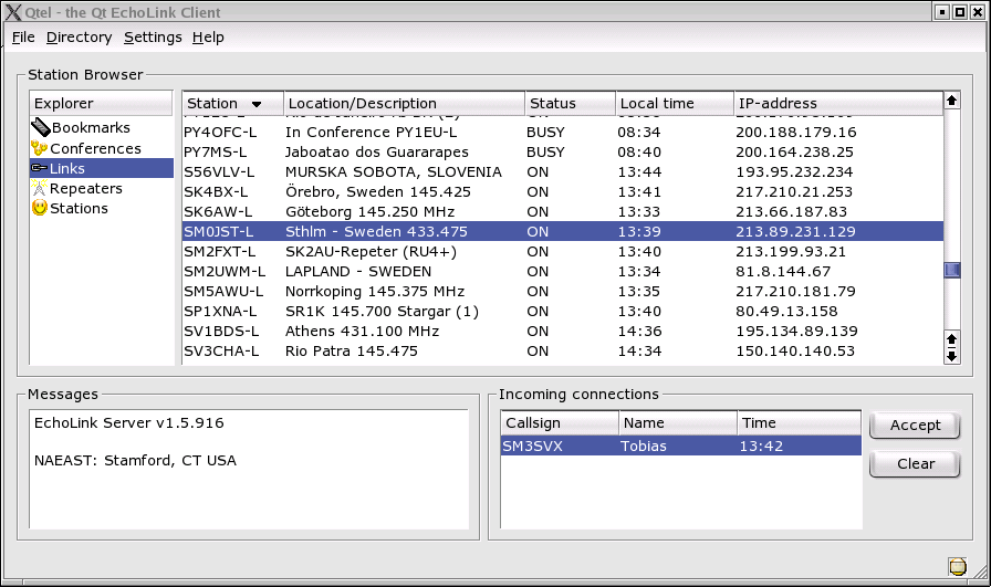 Qtel Main Window