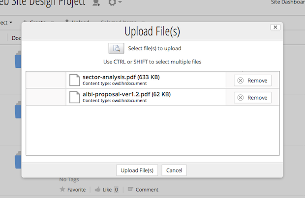 Alfresco uploader-plus: upload dialog