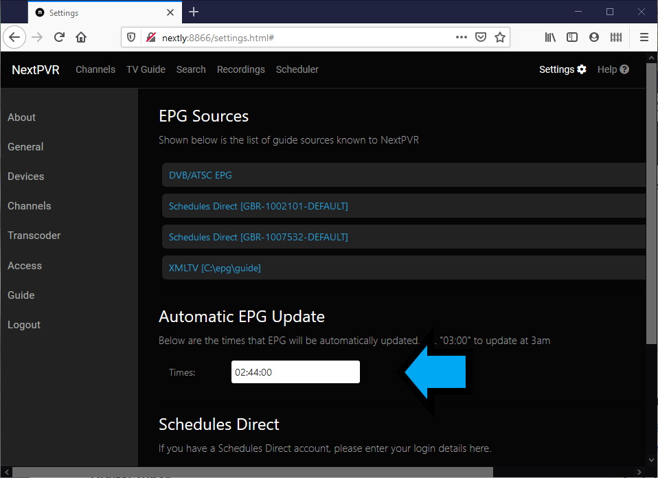 Automatic EPG Update