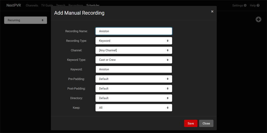 Keyword Recording