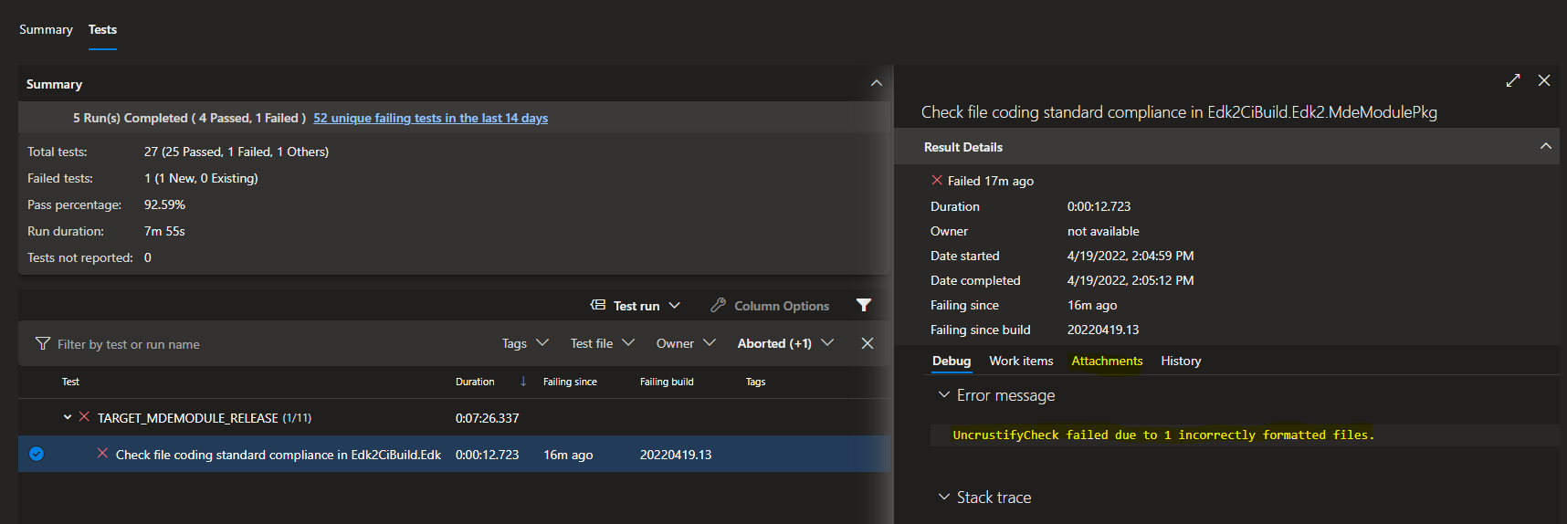 Coding Standard Test Result