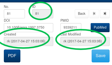 Created/Last Modified fields